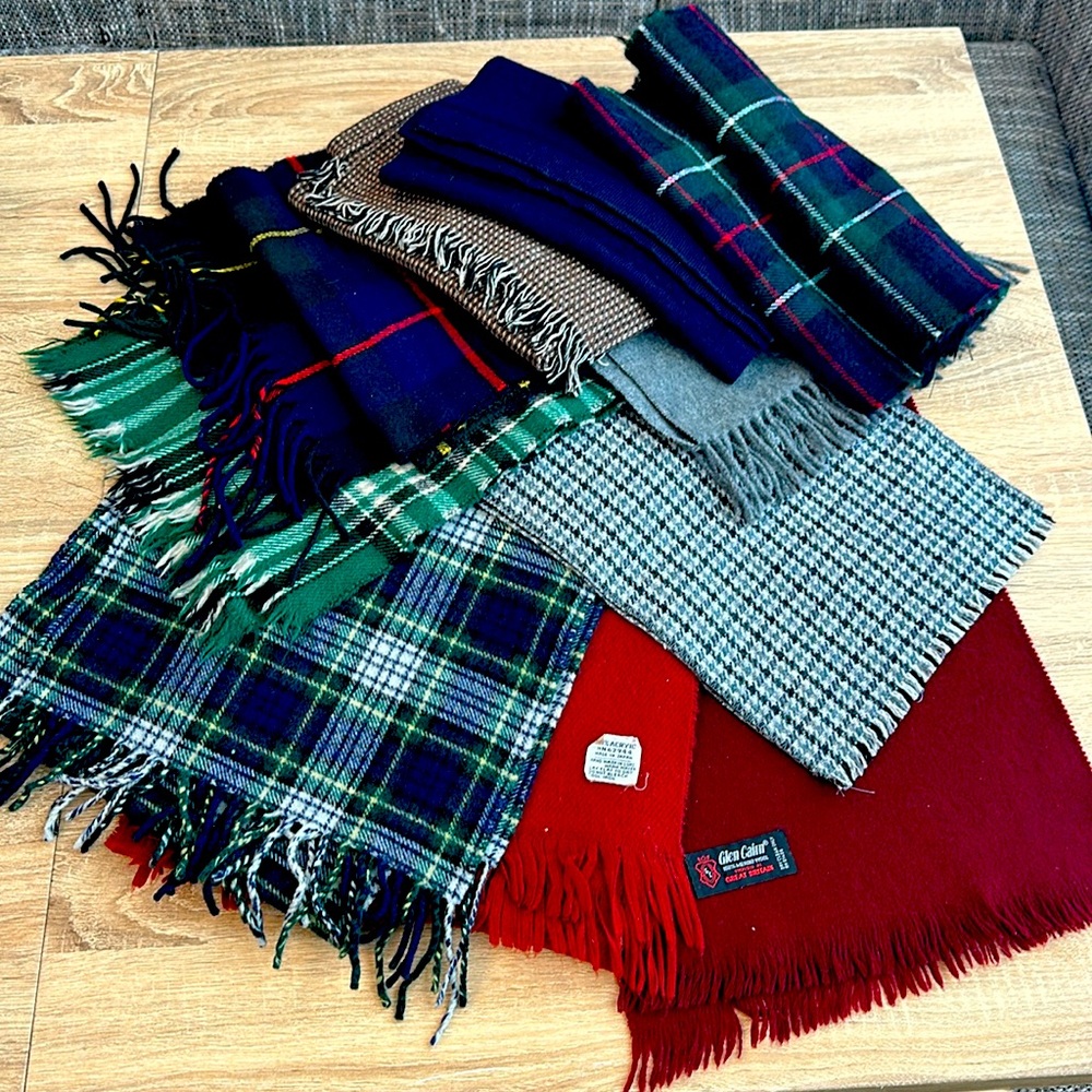 10 assorted vintage scarves